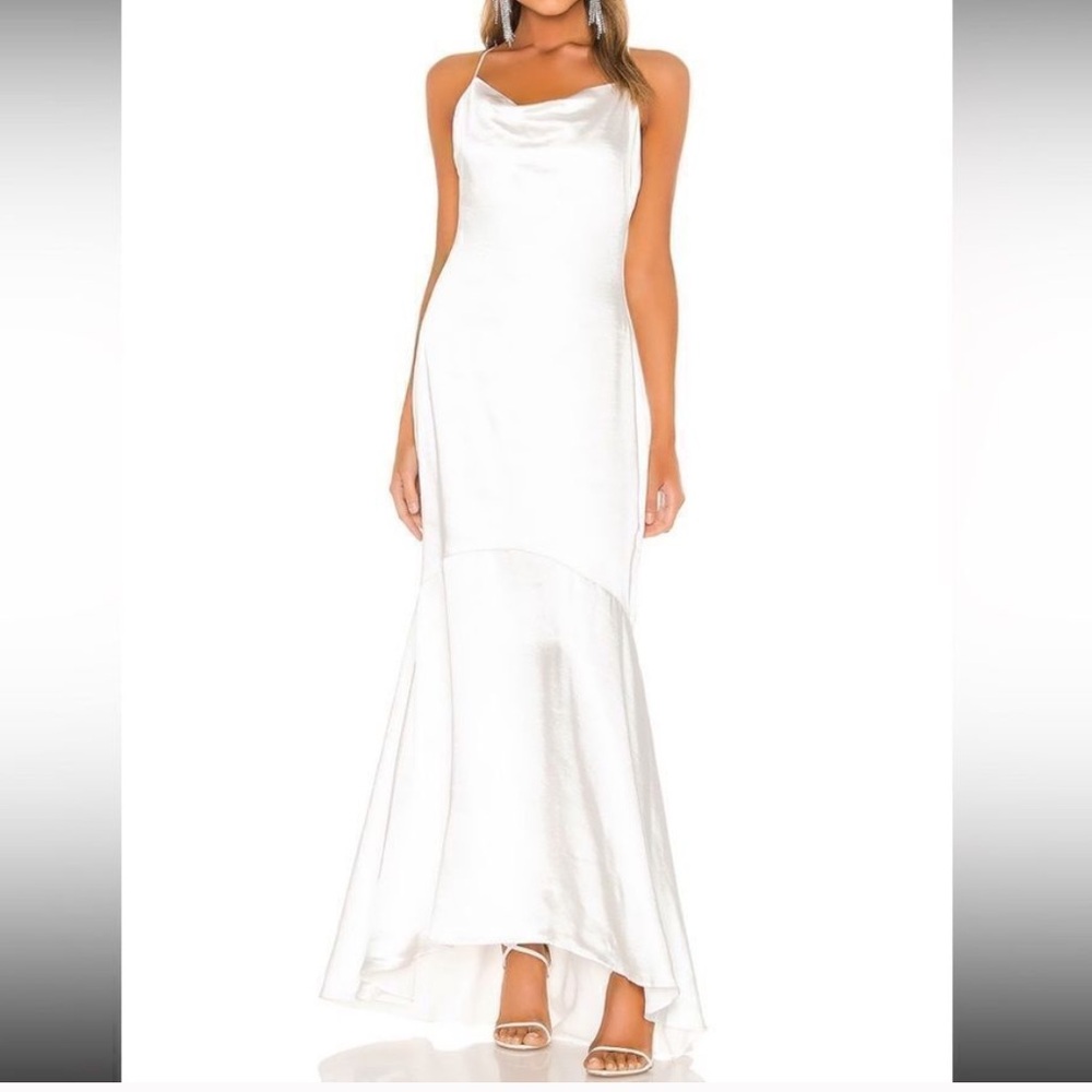 New ELLIATT Aisle Dress in White Size S satin maxi wedding bridal formal gown